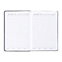 Ежедневник недатированный, обложка ПВХ, формат А5, 140 л, клетка, с хлястиком, Черный Ежедневник недатированный, обложка ПВХ, формат А5, 140 л, клетка, с хлястиком, Черный