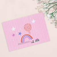 Папка под свидетельство о рождении "Коллаж " радуга, розовый фон, А5 Папка под свидетельство о рождении "Коллаж " радуга, розовый фон, А5