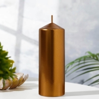 Свеча "Столбик", кофейно-золотая, 5,5×15см Свеча "Столбик", кофейно-золотая, 5,5×15см