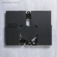 Фоторамка на 5 фото 10х15, 13х13 см свет 7 диодов "Любовь" тёмное золото 31,5х42х3 см