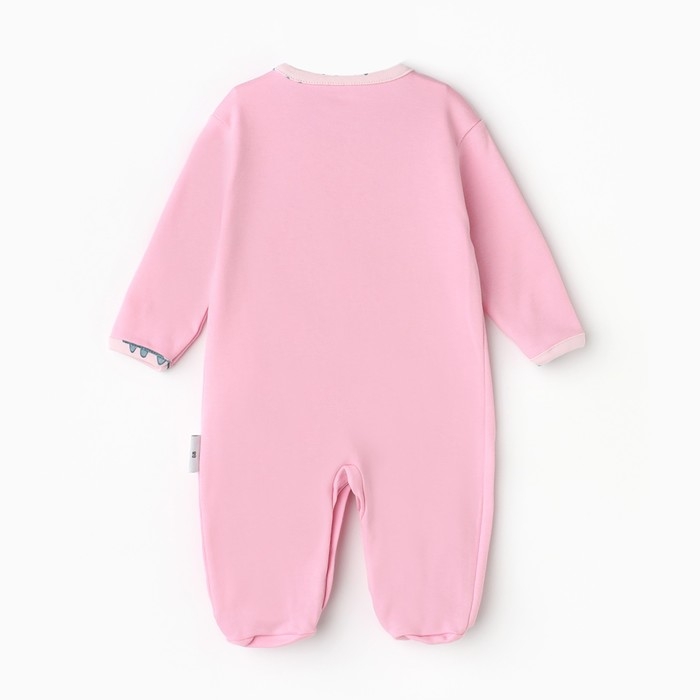 Комбинезон детский (3 шт.), цвет белый/розовый/светло-розовый, рост 74 см