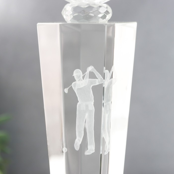 Сувенир стекло "Кубок наградной - Гольф" 25х6,5х6,5 см