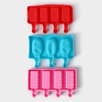 Набор форм для мороженого Доляна &laquo;Венеция&raquo;, 3 шт, силикон, 19&times;11 см