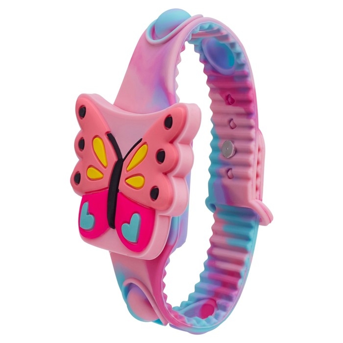 Часы наручные электронные, детские, Часы наручные электронные, детские, "Бабочка", ремешок pop-it, l-22.5 см