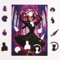 Пазл деревянный фигурный &laquo;Девочка в чёрном платье&raquo;, 80 элементов