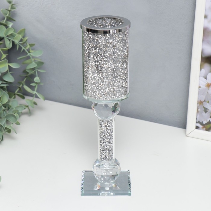 Подсвечник стекло на 1 свечу "Драгоценность" 25х8х8 см