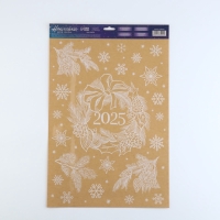 Наклейки для окон «Новый год», многоразовые, 33 х 50 см , Новый год Наклейки для окон «Новый год», многоразовые, 33 х 50 см , Новый год