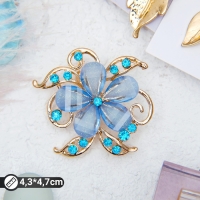 Брошь &laquo;Цветок&raquo; незабудка, цвет голубой в золоте