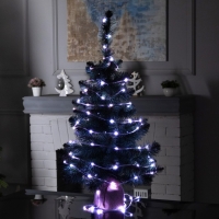 Умная гирлянда &laquo;Нить&raquo; 15 м роса, IP20, серебристая нить, 100 LED, управление с приложения, свечение RGB, USB