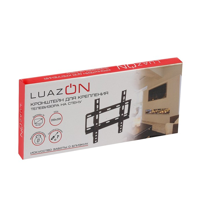 Кронштейн Luazon KrON-80, для ТВ, фиксированный, 14-42 Кронштейн Luazon KrON-80, для ТВ, фиксированный, 14-42", 20 мм от стены, черный