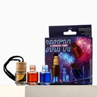 Ароматизаторы для машины новогодние &laquo;Жги в Новом году&raquo;, свежесть, новая машина, бабл-гам, 3 шт