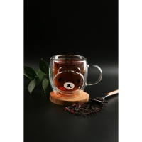 Кружка стеклянная с двойными стенками &laquo;Панда&raquo;, 300 мл