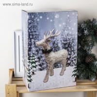 Светодиодная фигура &laquo;Олень серебристый&raquo; 30 &times; 46 &times; 15 см, акрил, батарейки CR2032х2 (в комплекте), свечение тёплое белое