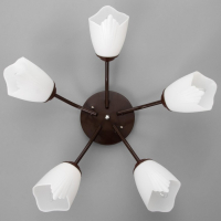 Люстра Оникс 5х15Вт E27 коричневый 52х52х15см BayerLux