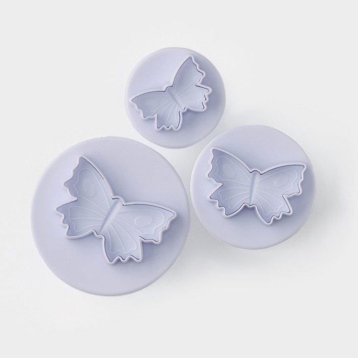 Набор плунжеров кондитерских Доляна &laquo;Бабочка&raquo;, 3 шт, d=4/5/6 см