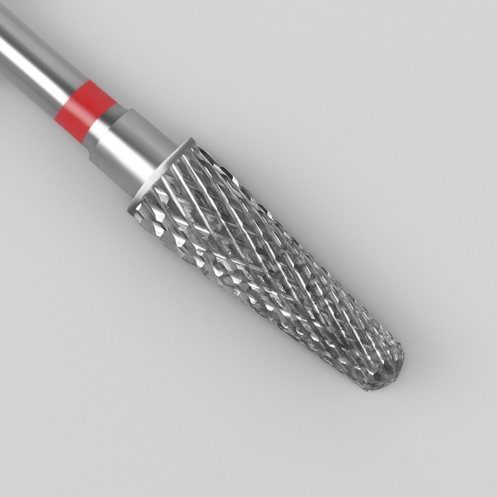 Фреза твердосплавная для маникюра &laquo;Тонкий конус&raquo;, мелкая нарезка, 4 &times; 15 мм, в пластиковом футляре