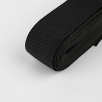 Резинка вязаная, 30 мм, 10 &plusmn; 0,5 м, цвет чёрный
