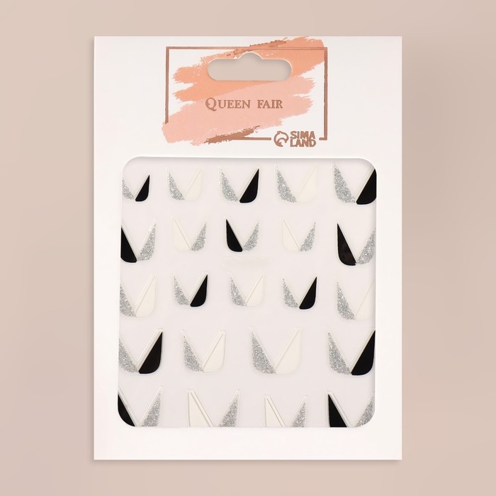 Наклейки для ногтей &laquo;FRENCH&raquo;, цвет белый/серебристый/чёрный