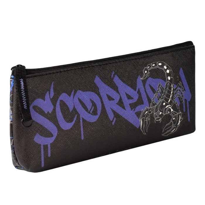 Пенал мягкий, 1 отделение, 75 х 200 х 20 мм, объёмный, искусственная кожа, Феникс "Скорпион" 65736