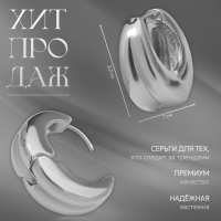 Серьги металл &laquo;Аккорд&raquo; двойной круг, цвет серебро