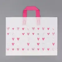 Пакет с петлевой ручкой "Сердечки" 40 х 30 х 8 см  80 мкм