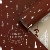 Бумага упаковочная новогодняя глянцевая двусторонняя &laquo;Изысканность&raquo;, 50&times;70 см