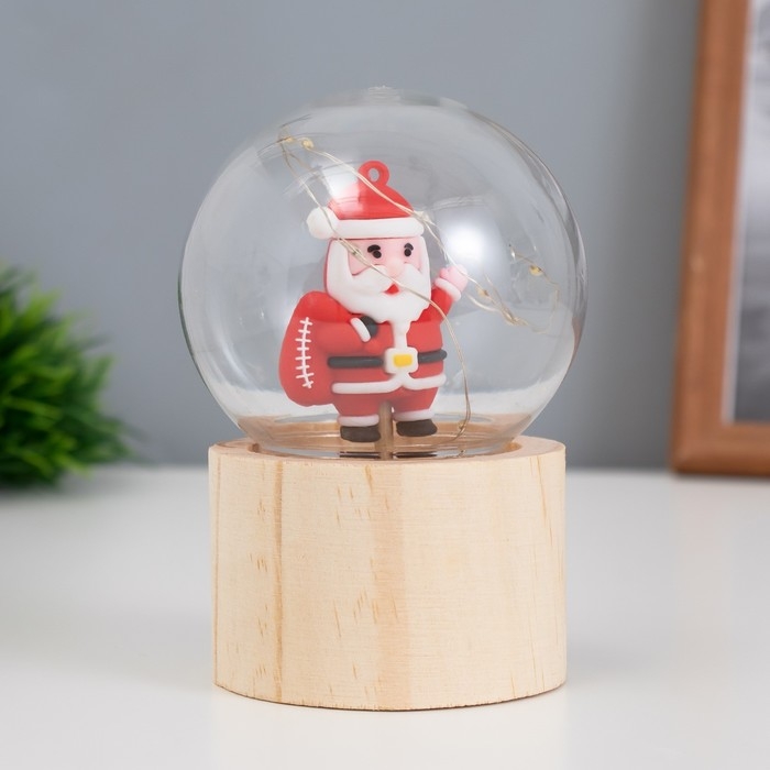 Ночник &laquo;Шар-дед мороз&raquo; LED 3хAG10 шар 8см 6,5х6,5х11,5см
