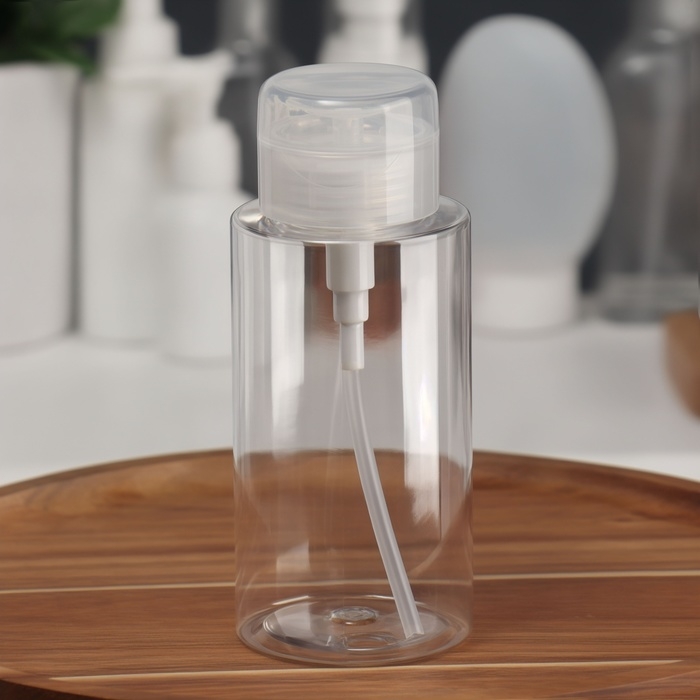 Флакон с помпой, 300 мл, цвет белый/прозрачный Флакон с помпой, 300 мл, цвет белый/прозрачный