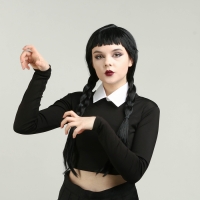 Карнавальный набор «Мрачная девчонка», р. S: парик, юбка, чулки, воротник Карнавальный набор «Мрачная девчонка», р. S: парик, юбка, чулки, воротник