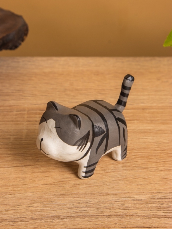 Сувенир &laquo;Котик Неко полосатый&raquo;, 7&times;3&times;5 см, дерево, МИКС