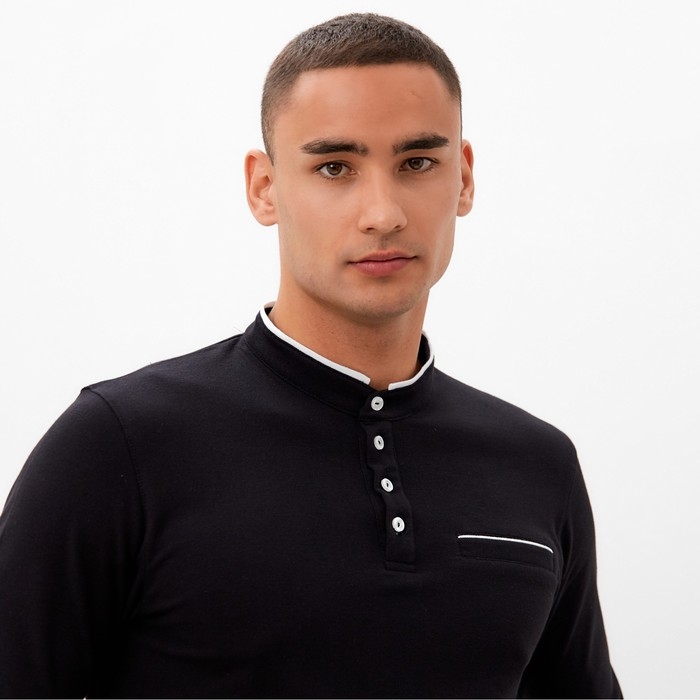 Футболка с дл. рукавом мужская MINAKU цвет черный, р-р 46 Футболка с дл. рукавом мужская MINAKU цвет черный, р-р 46