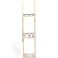 Стеллаж деревянный, 4 полки, 140&times;50&times;28 см, напольный, с регулируемыми полками