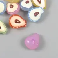 Бусина для творчества пластик "Авокадо" МИКС 2х2,5х1,4 см