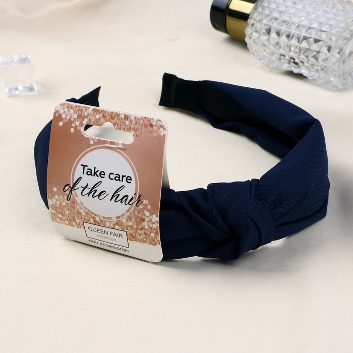 Ободок для волос "Кокетка" 3 см, синий