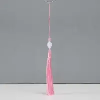 Подвеска текстиль, пластик "Кисть. Лотос" розовая 1,2х2,7х14,5 см