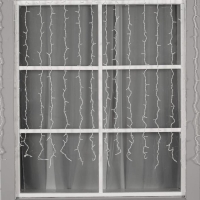 Гирлянда &laquo;Занавес&raquo; 2 &times; 1.5 м, IP44, УМС, белая нить, 360 LED, свечение синее, 220 В