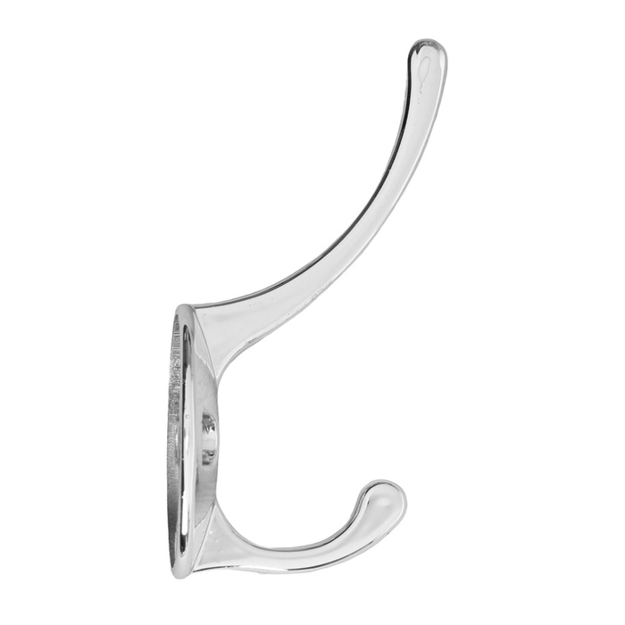 Крючок мебельный ТУНДРА TKD002 LIGHT, двухрожковый, хром, 4 шт TMP