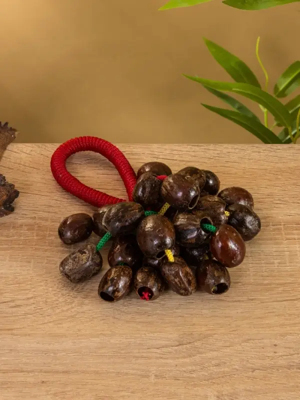 Сувенирный музыкальный инструмент "Погремушка" орех кемири, 16х10х3 см, МИКС