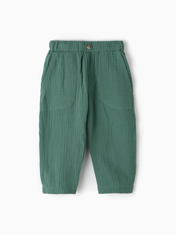 Брюки Крошка Я "Муслин", рост 74, зеленый