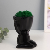 Кашпо керамика "Мистер Грин" любитель тишины 11,5*10*9 см черный