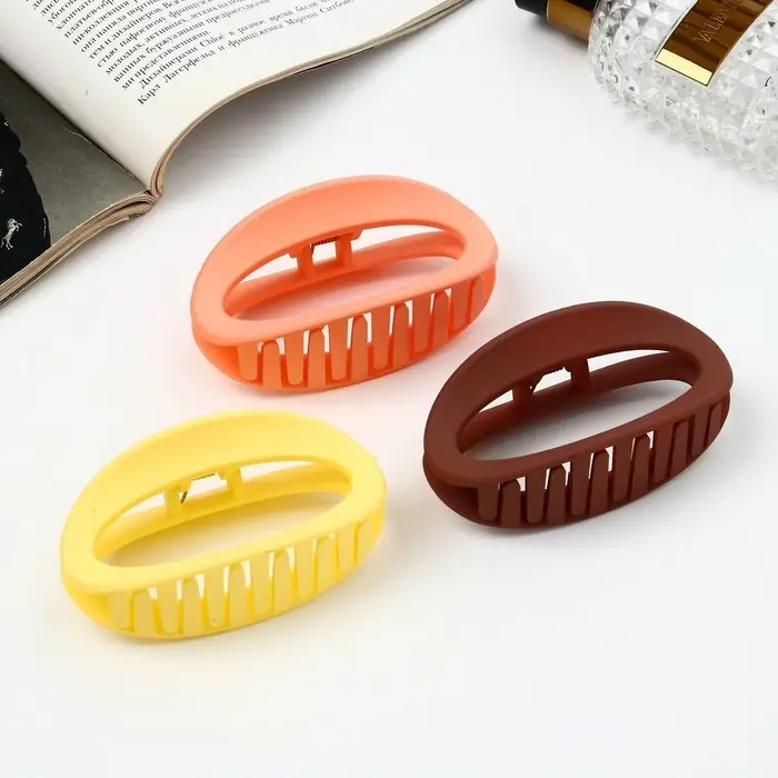 Крабик для волос &laquo;Леона&raquo;, овал классика матовый, 8.5 см, МИКС