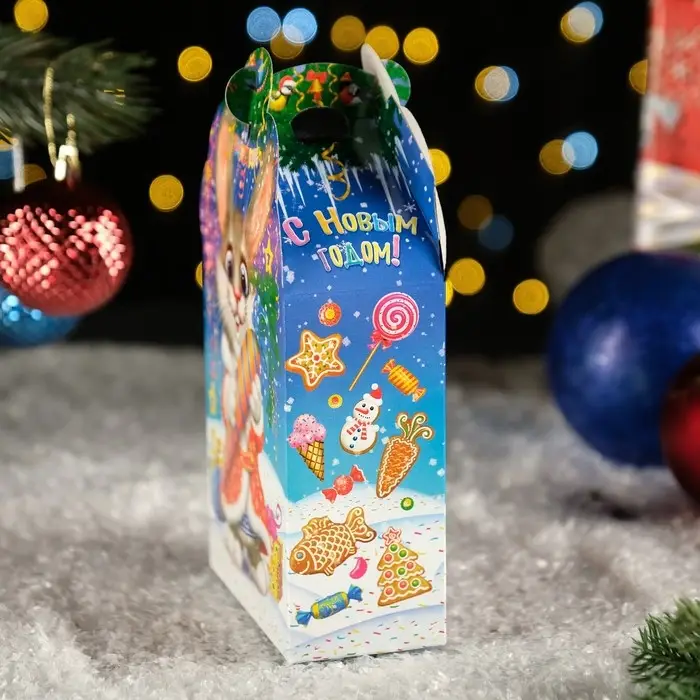 Подарочная коробка "Заяц - Кот" неон, 11&times;5.8&times;20.5 см