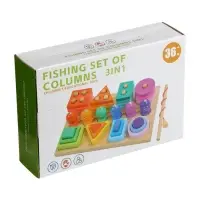 Детская деревянная пирамидка сортер с удочкой