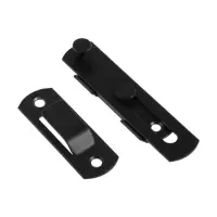 Шпингалет накладной ТУНДРА, прямой, 100 мм, черный