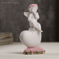 Сувенир полистоун "Белоснежный ангел в розовом веночке верхом на сердце" 8,5х4,3х2,2 см Сувенир полистоун "Белоснежный ангел в розовом веночке верхом на сердце" 8,5х4,3х2,2 см