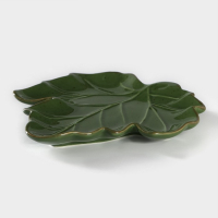Блюдо сервировочное Доляна &laquo;Лист&raquo;, 20,2&times;2,2 см, цвет зелёный