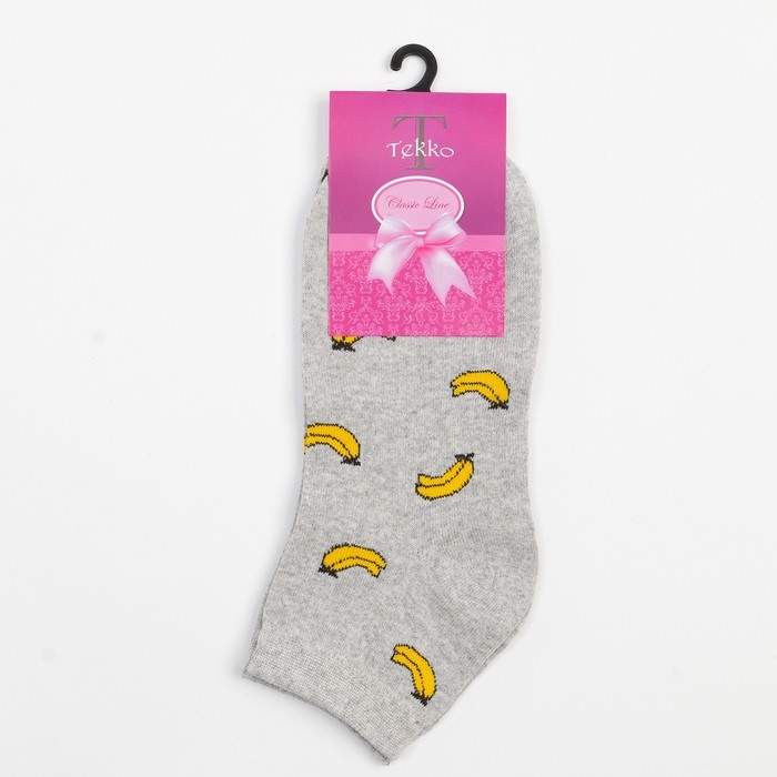 Носки женские &laquo;Бананы&raquo;, цвет серый, размер 23-25