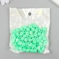 Бусины для творчества пластик "Кубик со сплющенными краями" зелёный набор 30 гр d=0,8 см