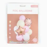 Воздушные шары "Розовые грани" фольга, латекс, набор 12 штук