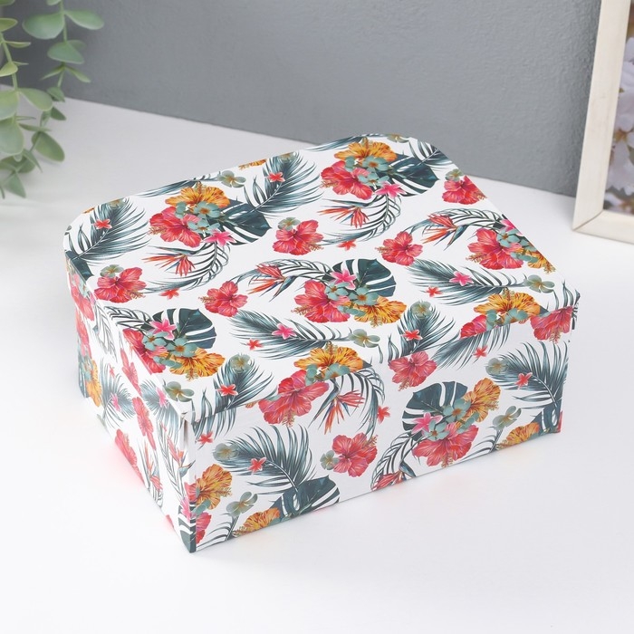 Шкатулка картон сундучок Шкатулка картон сундучок "Тропики" набор 3 шт 29,5х21,5х9,6 24,5х18,5х9 19,5х15,5х8,2 см